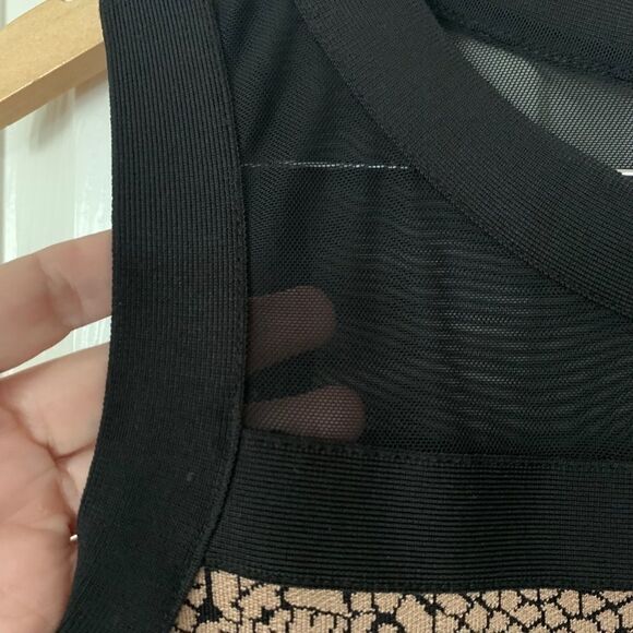 EUC Vertigo Bodycon Black Tan Aztec Print Dress S - Picture 3 of 9